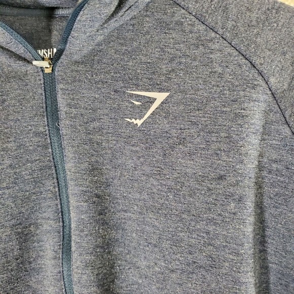 Gymshark Quarter Zip Pullover Athletic Jacket Womens M Blue Gray Thumb Holes - Picture 8 of 12